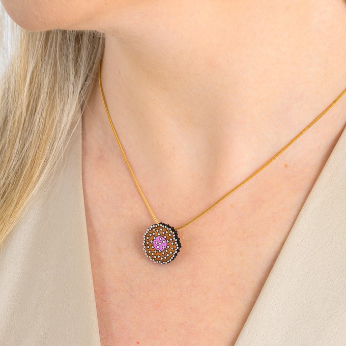 Paguro Upcycle Reclaimed Wood Necklace Mimosa Unique Design from Paguro Upcycle