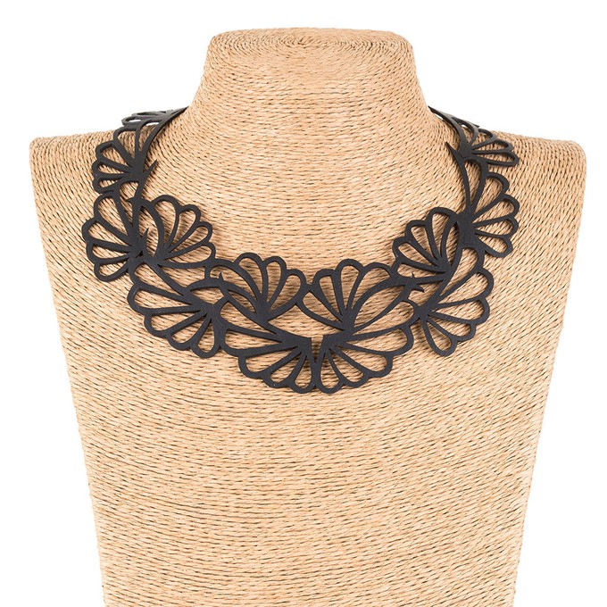 Violets Upcycled Statement Vegan Flower Necklace from Paguro Upcycle