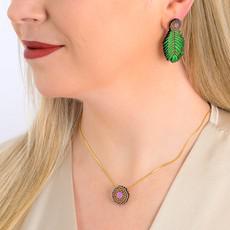 Paguro Upcycle Reclaimed Wood Necklace Mimosa Unique Design via Paguro Upcycle