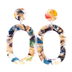 Opal Statement Recycled Skateboard & Resin Earrings from Paguro Upcycle