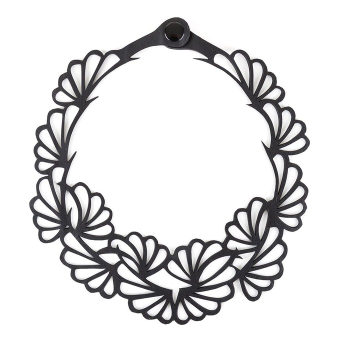 Violets Upcycled Statement Vegan Flower Necklace from Paguro Upcycle