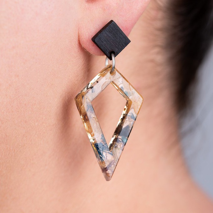 Trixie Statement Recycled Skateboard & Resin Earrings from Paguro Upcycle