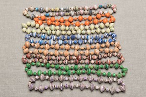 Necklace with large and small paper beads "Massai" from PEARLS OF AFRICA