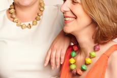 Short necklace with large paper beads "Lupita" via PEARLS OF AFRICA