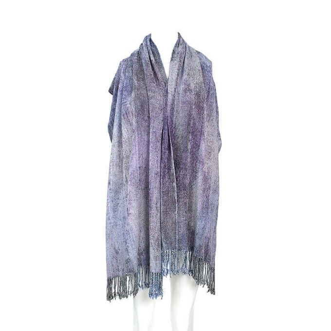 Shawl Lilac Grey - Bamboo Chenille - Fairtrade & Sustainable from Quetzal Artisan