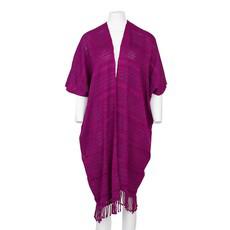 Cotton Poncho Fuchsia - Beautiful, Ecofriendly and Fairtrade via Quetzal Artisan