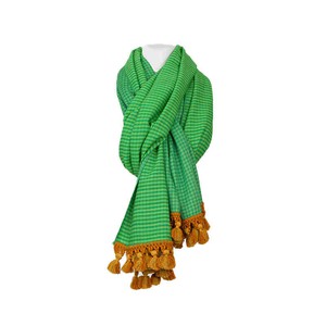 Shawl Green Lemon - Oversized - Fashionable and Fairtrade from Quetzal Artisan