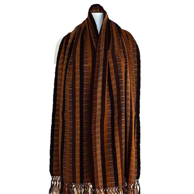Scarf with Fringes Terracotta - Handmade, Beautiful and Fair from Quetzal Artisan