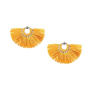 Fan Earrings Mustard - Handmade - Beautiful and Fairtrade from Quetzal Artisan