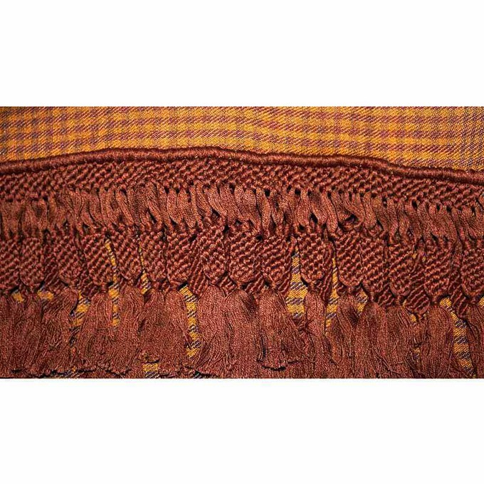 Shawl Brown Yellow - Oversized - Sustainable and Fairtrade from Quetzal Artisan