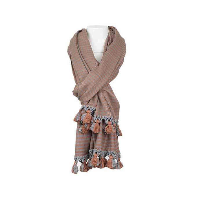 Shawl Light Brown - Oversized - Sustainable and Fairtrade from Quetzal Artisan