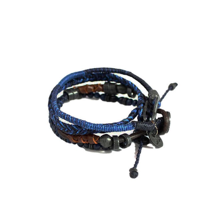 Bracelet Earth Blue - For Men - Beautiful and Fairtrade from Quetzal Artisan