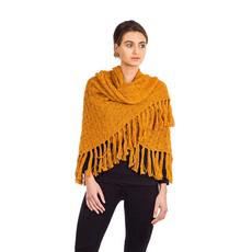 Shawl Yellow Mustard - Versatile Alpaca Wool Triangle Shawl via Quetzal Artisan