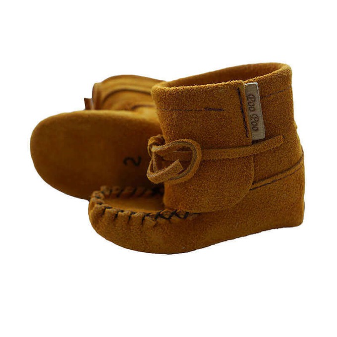 Kids Booties - Suede Moccasin Slippers for Babies Toddlers from Quetzal Artisan