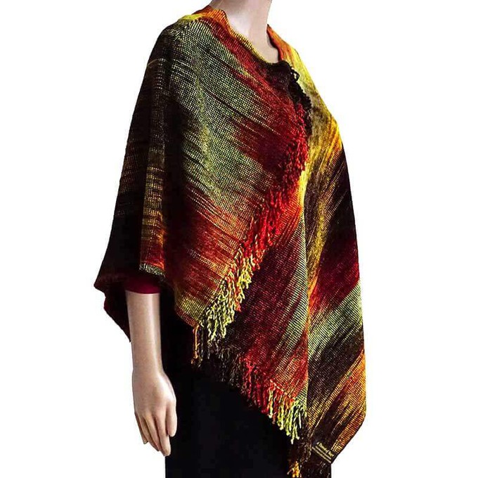 Poncho Yellow Brown - Organic Bamboo - Stylish & Fairtrade from Quetzal Artisan