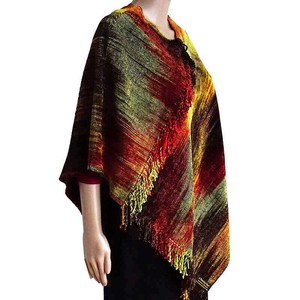 Poncho Yellow Brown - Organic Bamboo - Stylish & Fairtrade from Quetzal Artisan
