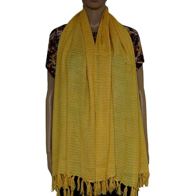 Yellow Shawl - Lovely Sustainable Lightweight Unicolor Scarf from Quetzal Artisan