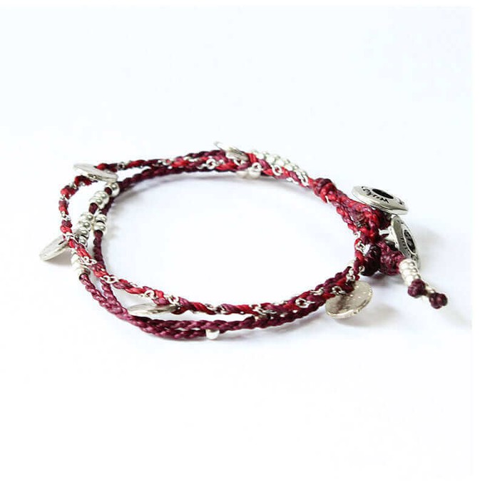 Bracelet Burgundy - 2 strands - Handmadel and Fairtrade from Quetzal Artisan