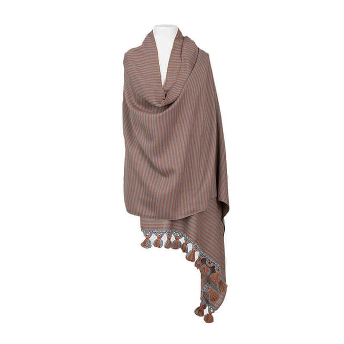 Shawl Light Brown - Oversized - Sustainable and Fairtrade from Quetzal Artisan