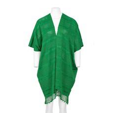 Cotton Poncho Green - Natural Dyes, Ecofriendly & Fairtrade via Quetzal Artisan