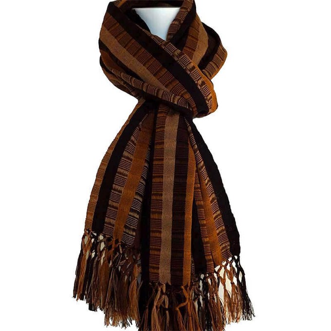 Scarf with Fringes Terracotta - Handmade, Beautiful and Fair from Quetzal Artisan
