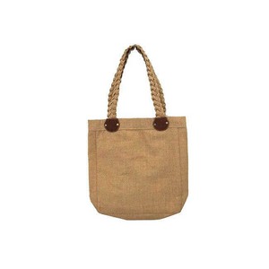 Jute Bag Red Flowers - Natural Jute - Handmade and Fairtrade from Quetzal Artisan