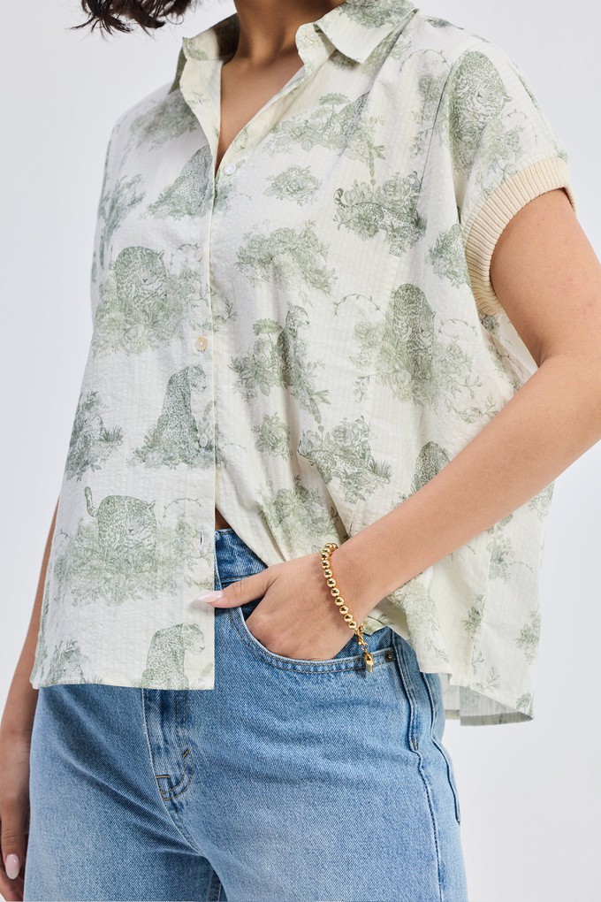Relaxed-fit Button-down Shirt in Animal print from Reistor