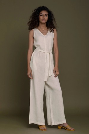 Breakfast in Bed Jumpsuit in Off-white from Reistor