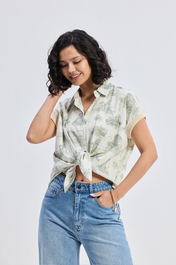 Relaxed-fit Button-down Shirt in Animal print from Reistor