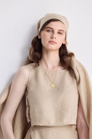 Boxy Crop Top in Neutral Beige from Reistor