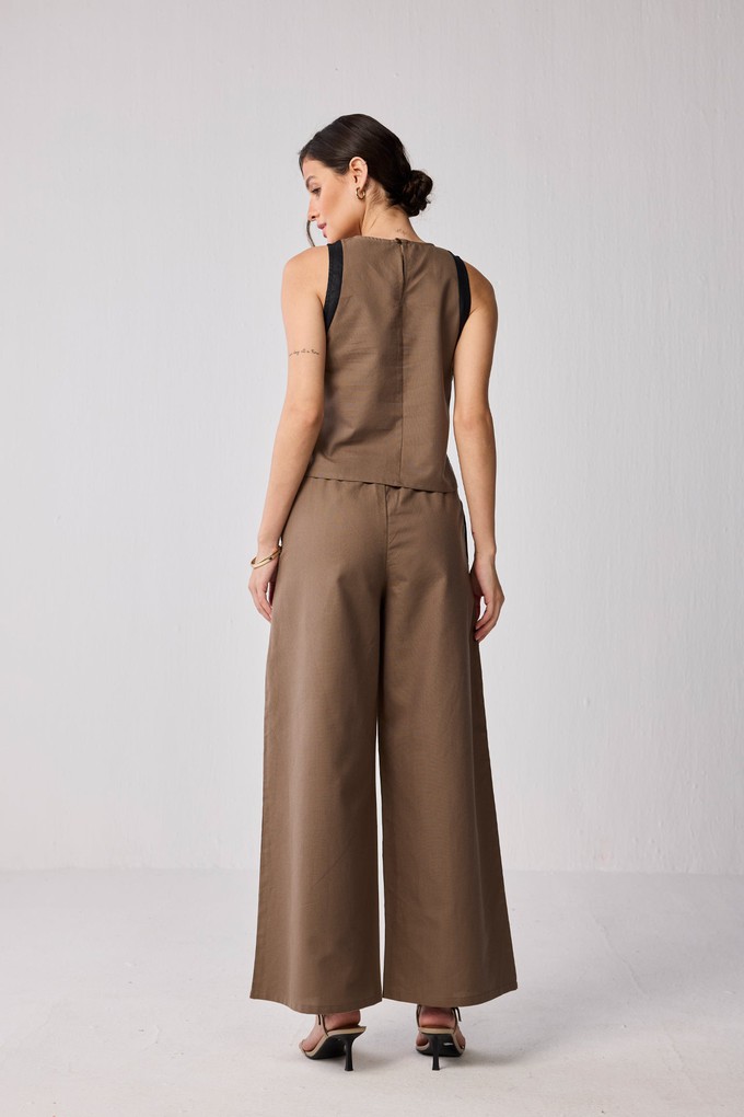 Wide-leg Drawstring Pants in Brown from Reistor