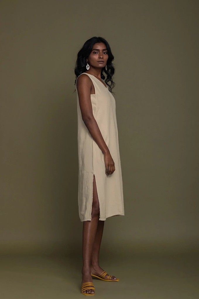 Reading Tea Leaves Dress in Neutral Beige from Reistor