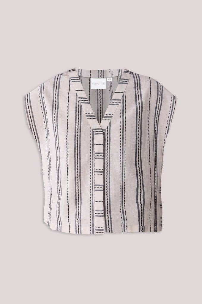 Relaxed V-neck Top in Stripes from Reistor