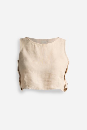 Boxy Crop Top in Neutral Beige from Reistor