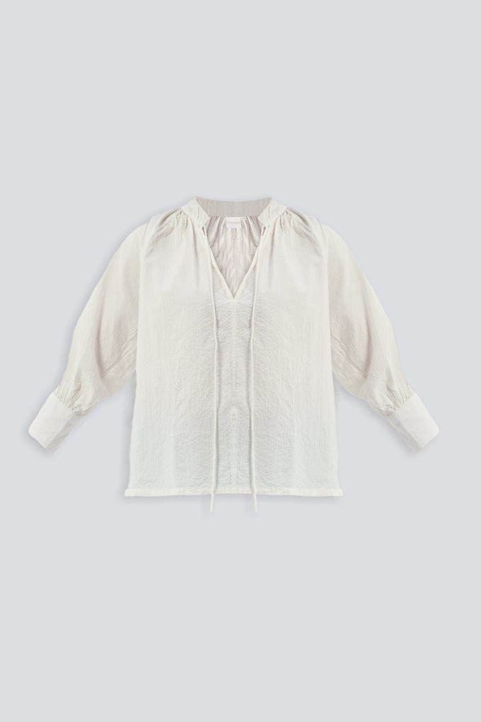 Relaxed Fit Top with Front-tie in Cream from Reistor