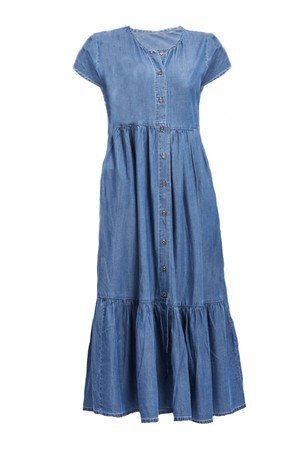 Tiered Denim Shirt Dress from Reistor
