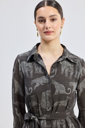 Relaxed-fit Shirt Dress in Animal Print from Reistor