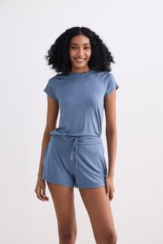 Essential Short Sleeve Tee Set in Blue via Reistor