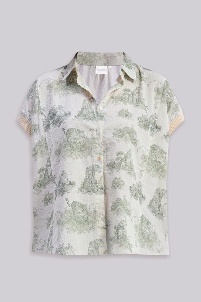 Relaxed-fit Button-down Shirt in Animal print from Reistor