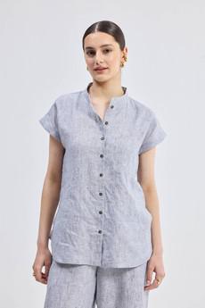 Relaxed-fit Shirt in Linen Stripes via Reistor