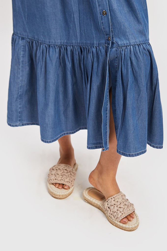 Tiered Denim Shirt Dress from Reistor