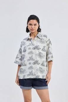 Oversized High-Low Shirt in Animal print via Reistor