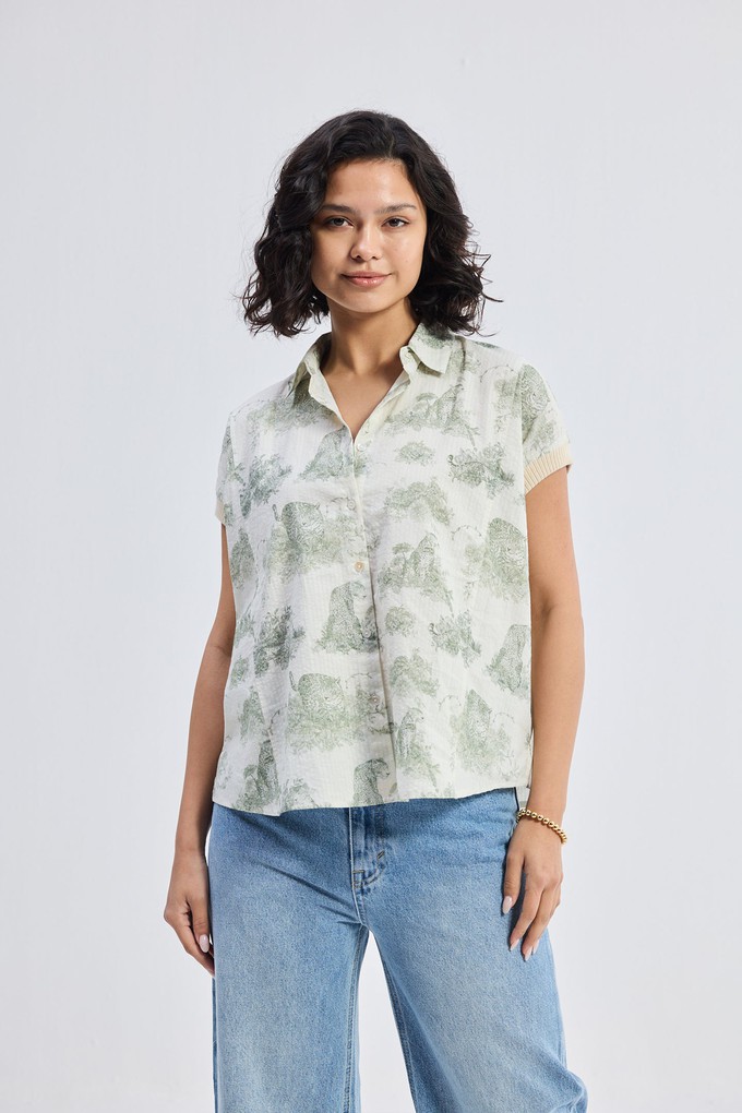 Relaxed-fit Button-down Shirt in Animal print from Reistor