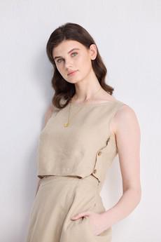 Boxy Crop Top in Neutral Beige via Reistor