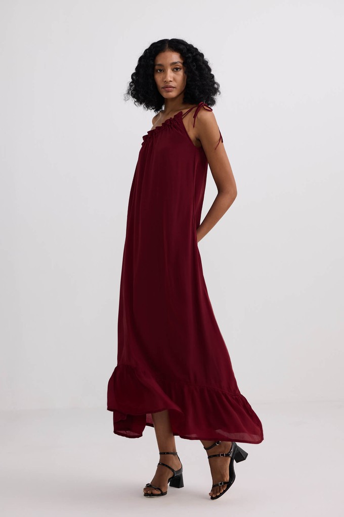 One-shoulder Maxi dress in Burgundy from Reistor