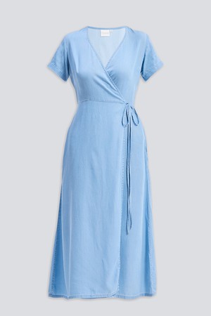 Maxi Wrap Dress in Light Blue from Reistor