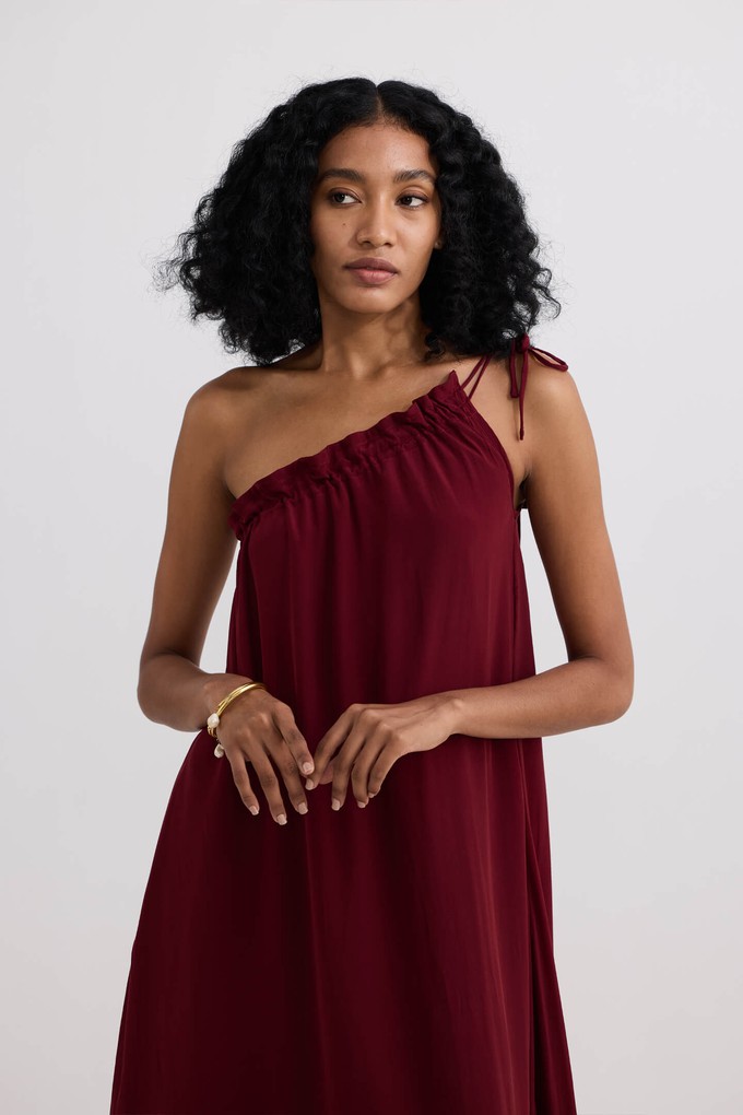 One-shoulder Maxi dress in Burgundy from Reistor