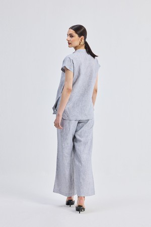 Relaxed-fit Shirt Set in Linen Stripes from Reistor