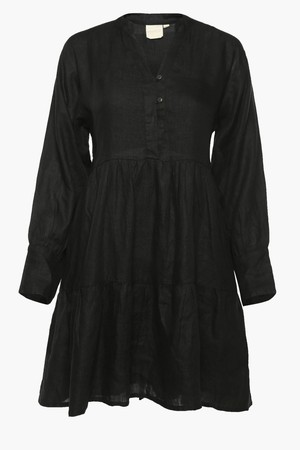 V-neck Tiered Dress in Black from Reistor