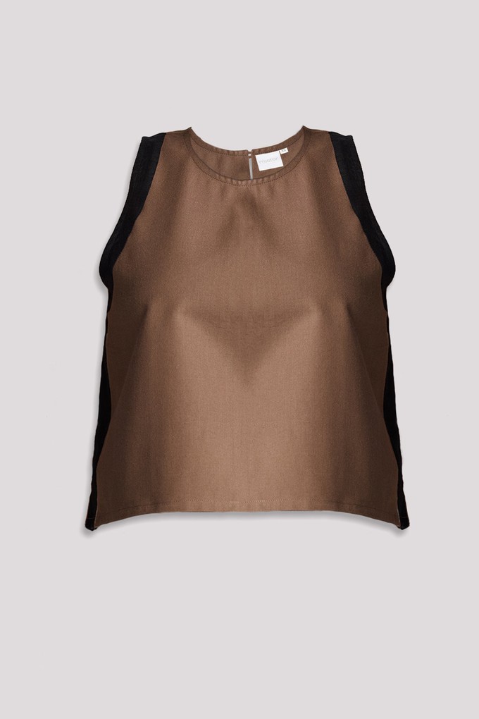 Sleeveless Colorblock Top in Brown and Black from Reistor